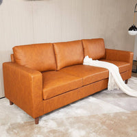 Garvee 85" Leather Couch for Living Room, Modern Sofa Couches with Padded backrest, Upholstered Sofa with Armrests and Comfy Cushions, Deep Seat Sofas for Living Room, Bedroom, Office