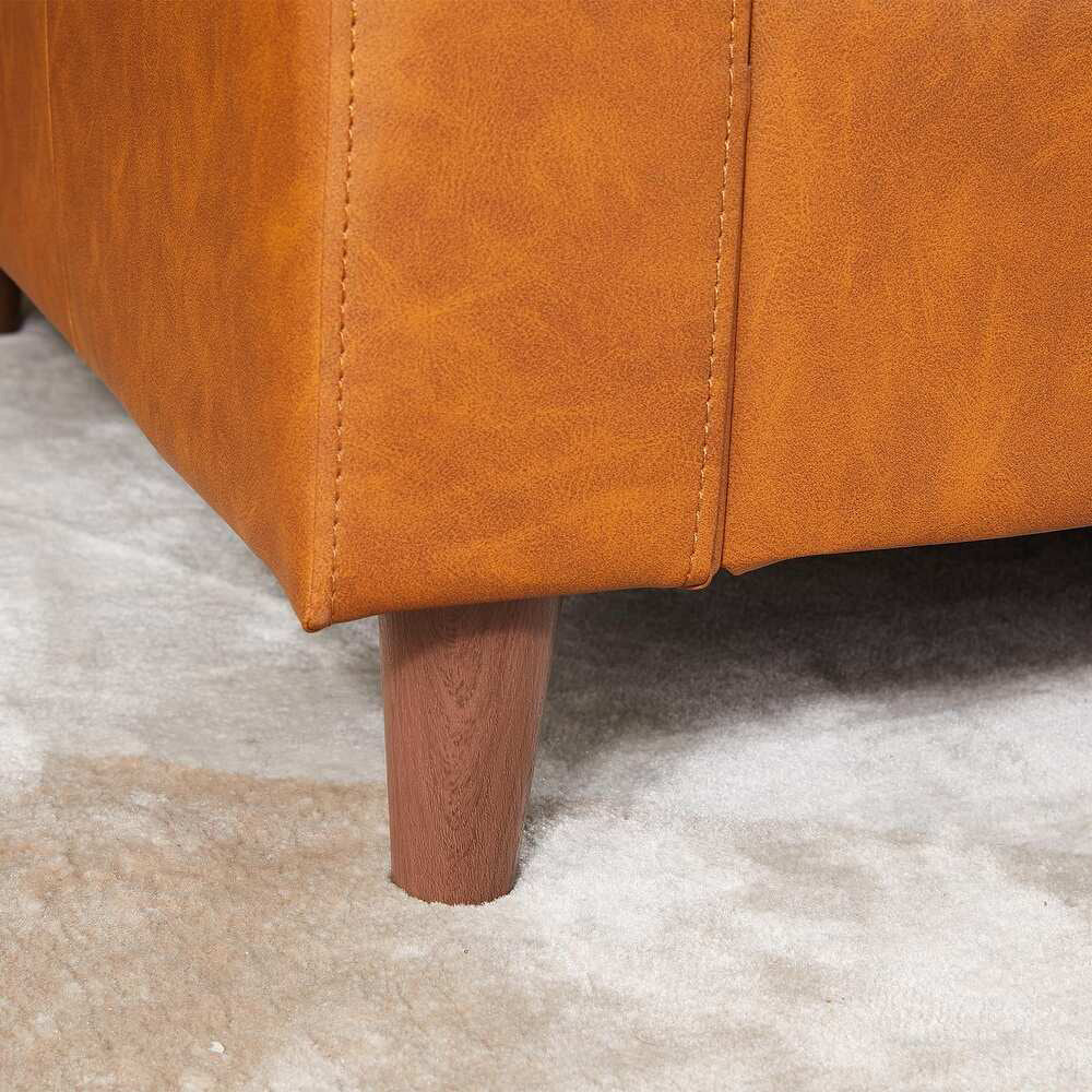 Garvee 85" Leather Couch for Living Room, Modern Sofa Couches with Padded backrest, Upholstered Sofa with Armrests and Comfy Cushions, Deep Seat Sofas for Living Room, Bedroom, Office