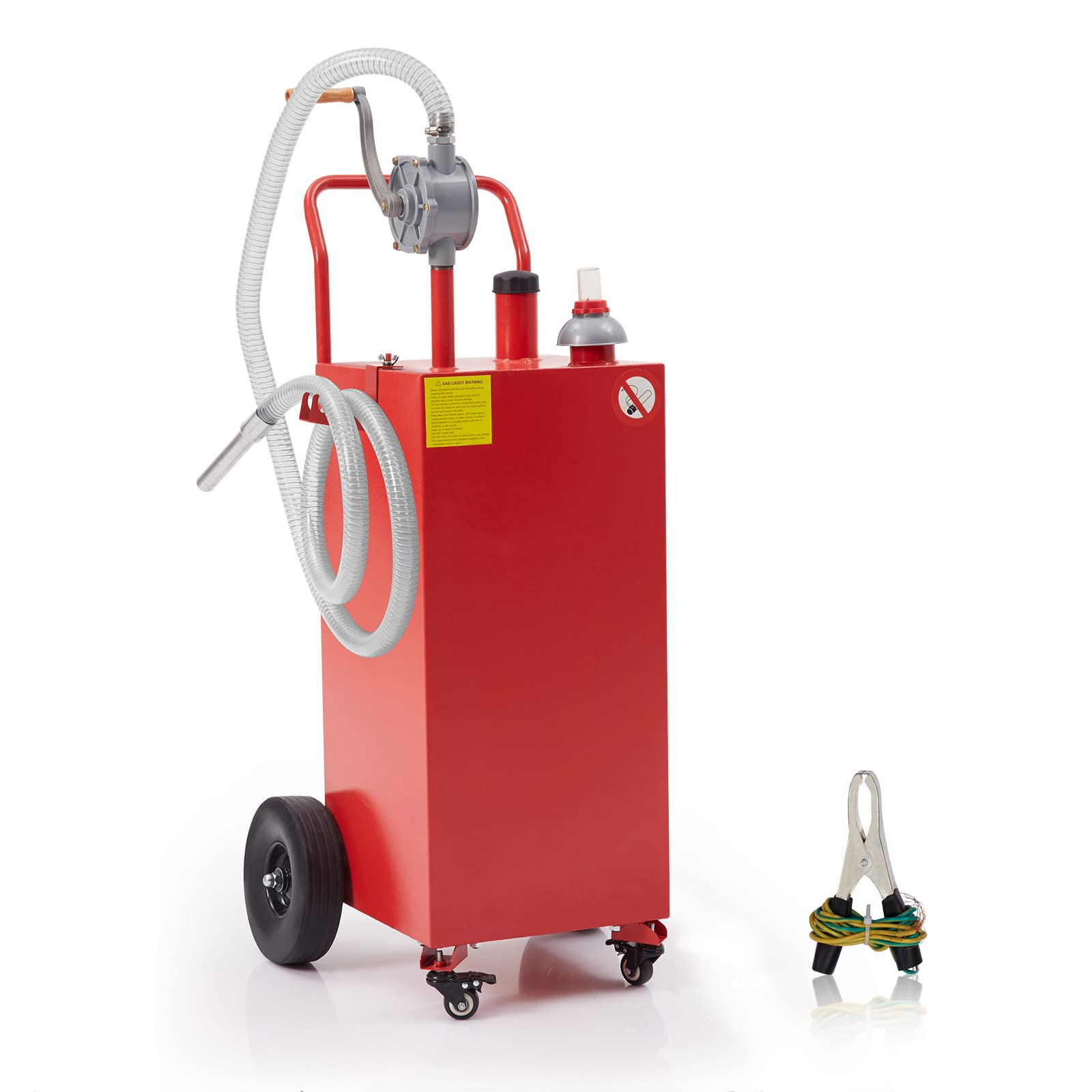 30 Gal Portable Gas Caddy with Pump for Gasoline & Diesel