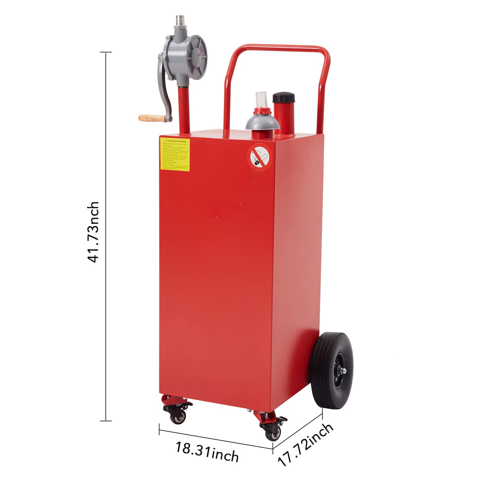 30 Gal Portable Gas Caddy with Pump for Gasoline & Diesel