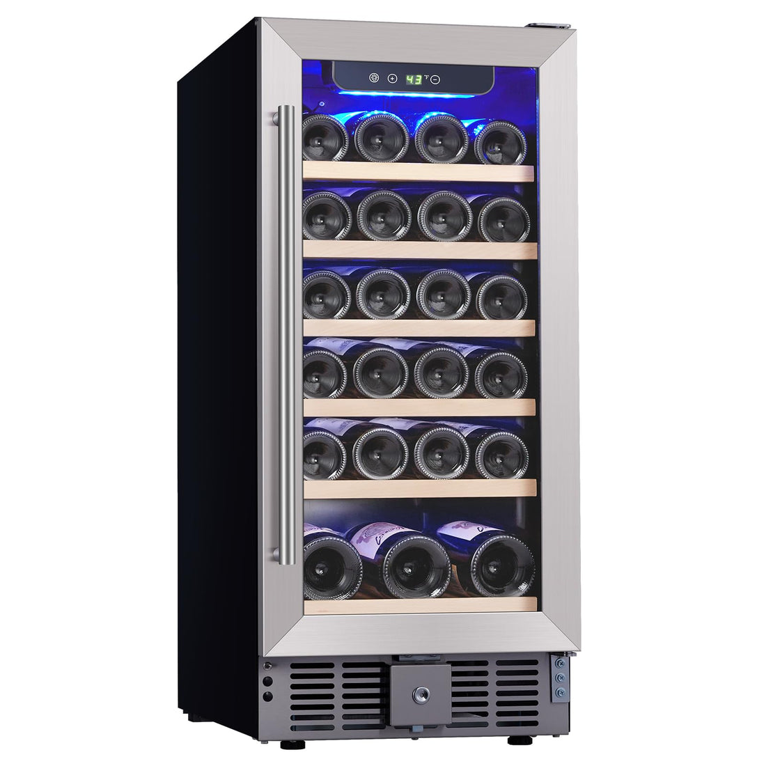 30 Bottles Wine Cooler with 40-60°F Digital Control for Collector