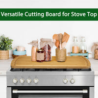 Garvee 30x20" Extra Large Cutting Board, Bamboo Stove Top Cover, Over the Sink Cutting Board with Juice Groove, Heavy Duty Charcuterie Board for Kitchen
