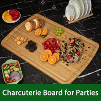Garvee 30x20" Extra Large Cutting Board, Bamboo Stove Top Cover, Over the Sink Cutting Board with Juice Groove, Heavy Duty Charcuterie Board for Kitchen