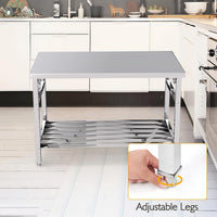 GARVEE Commercial Stainless Steel Work Table 30x48 Inches with Adjustable Undershelf
