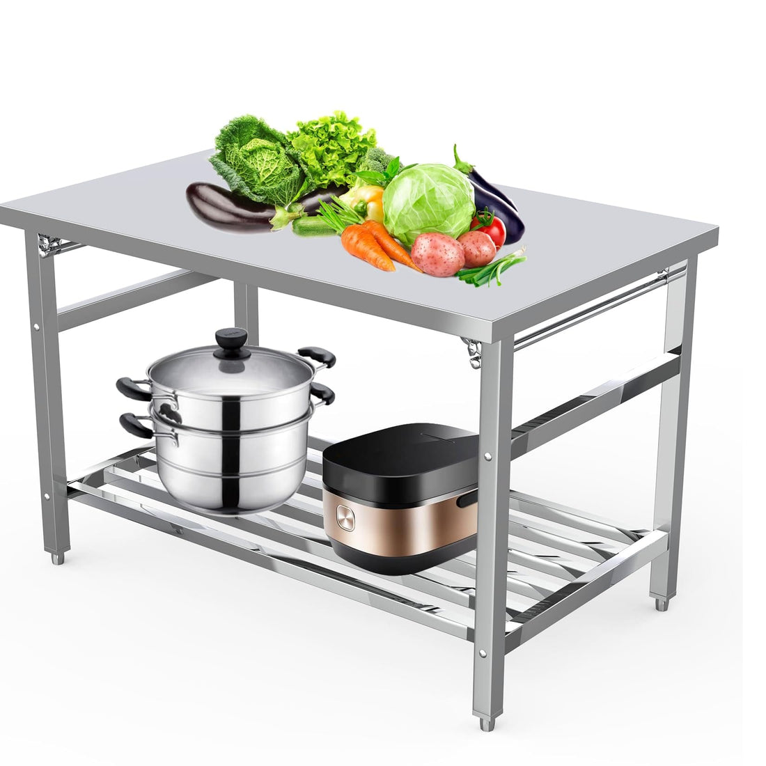 Commercial Stainless Steel Work Table 30x48 Inches with Adjustable Undershelf