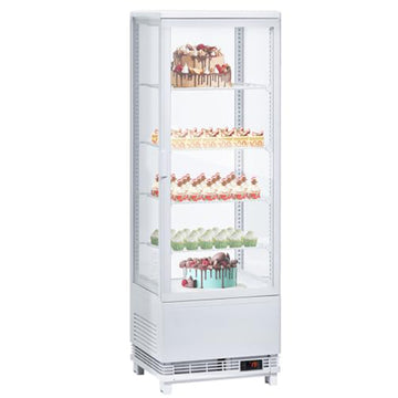 Garvee 118L/4.2 Cu.FT Commercial Cake Display Refrigerator, Single-Door Merchandiser with LED Lighting, Double-Layered Glass for Home Store Gym Bar