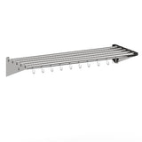 Garvee Stainless Steel Hanging Rack for Kitchen Storage and Organization, [NSF Certified] 12" W*48" L Shelf with 10 S Hooks for Hanging Pots, Pans for Home Kitchen, Restaurant & Hotel - Silver
