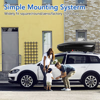 Garvee 55 Inch Rooftop Cargo Box Carrier, Hard Shell Roof Rack, 12.4 Cubic Ft, Waterproof, Dual Side Opening, Black