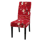 Garvee 1 Pcs Christmas Chair Covers Removable Washable Stretch Xmas Tree Snowman Elk Chair Slipcovers for Dining Hotel Party Wedding Holiday Party Decor - Christmas a