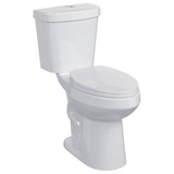 Garvee 19"Toilet, Two-Piece Toilet, ADA Toilet with Dual Flush, Elongated Toilets for Bathrooms with Soft Close Seat, Universal Height with 1.28 Siphonic Flush Cotton White - 
