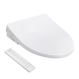 Garvee Electronic Bidet Toilet Seat with Heated Seat, Stainless Steel Nozzle and Soft Close Lid, Elongated Bidet Toilet Seat with Warm Water and Air Dryer, Night Light, Remote Control, White