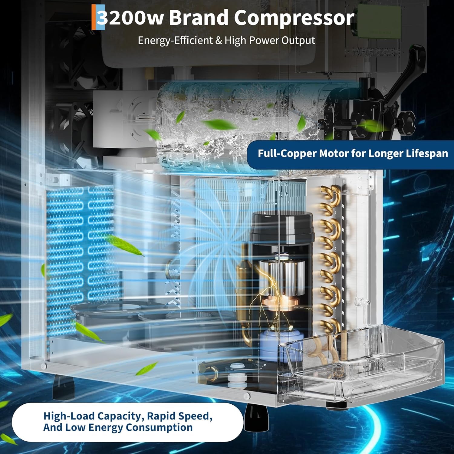 Garvee 2+1 Flavors 2600W Commercial Soft Serve Ice Cream Machine, 11.0-12.2 Gal/H Soft Serve Ice Cream Maker with LED display, Self-Cleaning, High Productivity Equipment for Restaurant & Snack Bar