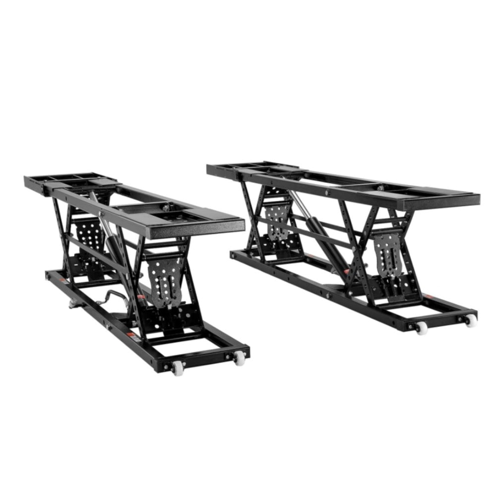 Garvee Portable Car Lift - 7,000 lbs Heavy-Duty Carbon Steel Auto Lift Jack for Trucks and SUVs, Adjustable Height 6.26"-27" with Safety Locks and Extension Plates