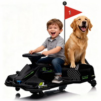 Garvee Ride - G Series: 24V Drift Go-Kart for Kids: Quality Metal, 7.5mph, LED, Music, for 8-12 Years Old - Black