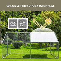 Garvee Chicken Coop, Large Metal Chicken Coop Run for Yard Outdoor Walk-in Hen House with Waterproof Cover, Farm Poultry Cage, Duck, Goose, Chicken, Rabbit (19.7x9.8ft)