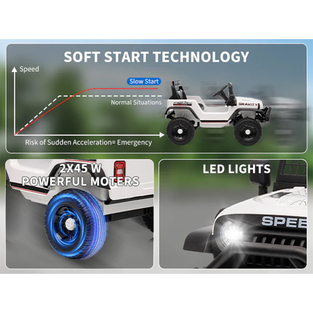 Garvee 12V Kids Electric Ride On Truck with Remote Control, Bluetooth Music, LED Lights, EVA Material, Dual Drive, Safety Features, Outdoor Play