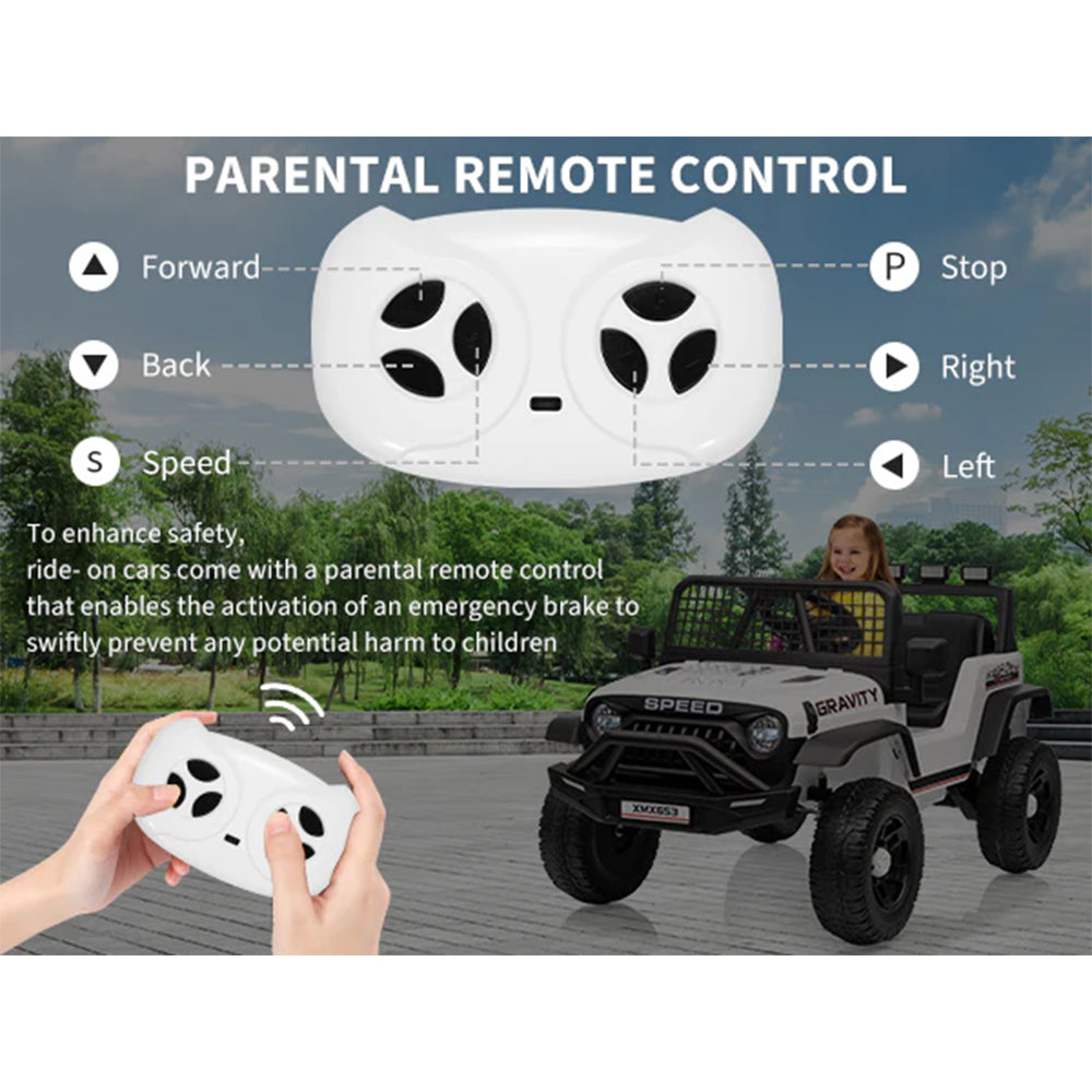 Garvee 12V Kids Electric Ride On Truck with Remote Control, Bluetooth Music, LED Lights, EVA Material, Dual Drive, Safety Features, Outdoor Play