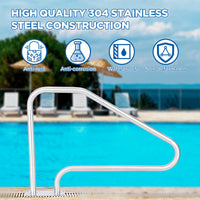 32x22.5 Inch 304 Stainless Steel Rustproof Pool Handrail - GARVEE