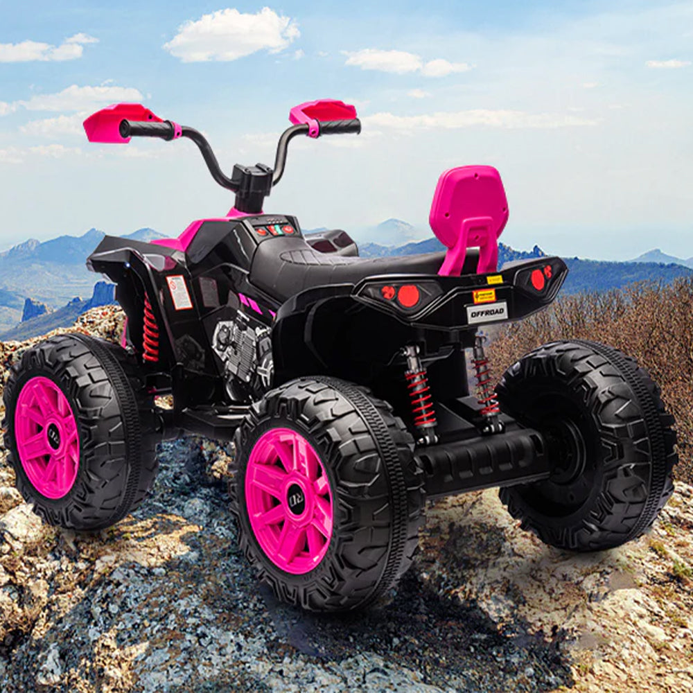 Garvee Ride - P Series: 24V 2-Seater Ride On ATV for Kids - 4-Wheel Battery Powered, High/Low Speed Modes, LED Lights, Music & Horn, Durable Wear-Resistant Wheels, Safe Non-Toxic Material, Outdoor Adventure - Pink