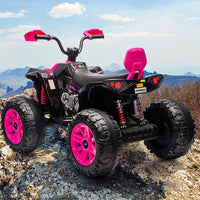 Garvee Ride - P Series: 24V 2-Seater Ride On ATV for Kids - 4-Wheel Battery Powered, High/Low Speed Modes, LED Lights, Music & Horn, Durable Wear-Resistant Wheels, Safe Non-Toxic Material, Outdoor Adventure - Pink