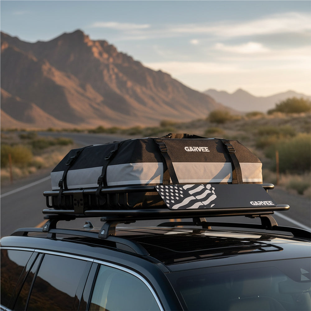 Garvee 64"x39"x6"  Universal Roof Rack Basket - 200 lbs Capacity Rooftop Cargo Carrier with 21 Cubic Feet Waterproof Luggage Bag (52"x39") for SUVs, Trucks, and Vehicles