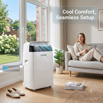 Garvee 14,000 BTU Portable Air Conditioner with Dehumidifier & Fan, Portable AC Units Cools up to 750 Sq. Ft., Remote Control, Auto Swing, Sleep Mode, White Top