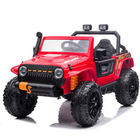 Garvee Ride - P Series: 24V 2 Seater Ride On Truck Car For Kid age 3 - 8 years, w/Remote Control, 4-Wheeler Suspension, 4x55W Powerful Engine, 4WD Battery Powered, LED Lights, Soft Braking - Red
