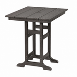 Garvee 31.5" HDPE Outdoor Bar Table with Umbrella Hole, Weather Resistant Square Patio Bistro Table 300 lbs Heavy Duty for Deck Garden Balcony Dark Gray - Dark Gray