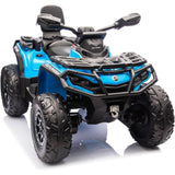 Garvee Ride - P Series: 2 Seater Ride On Car 24V 4WD Electric ATV, Leather Seats, Safety Belt, Bluetooth, Adjustable Speed, Yellow, Outdoor Adventure - Blue - Blue
