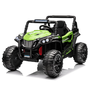 Garvee Ride - P Series: 12V Toy Electric Truck Utv with Large Wide Seat and Remote Control, Led Lights, Wireless Connection, Music, 2 Spring Suspension for 3-8 Boys & Girls