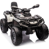 Garvee Ride - P Series: 2 Seater Ride On Car 24V 4WD Electric ATV, Leather Seats, Safety Belt, Bluetooth, Adjustable Speed, Yellow, Outdoor Adventure - Grey - Grey
