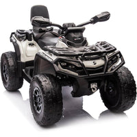 Garvee Ride - P Series: 2 Seater Ride On Car 24V 4WD Electric ATV, Leather Seats, Safety Belt, Bluetooth, Adjustable Speed, Yellow, Outdoor Adventure - Grey