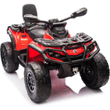 Garvee Ride - P Series: 2 Seater Ride On Car 24V 4WD Electric ATV, Leather Seats, Safety Belt, Bluetooth, Adjustable Speed, Yellow, Outdoor Adventure - Red - Red