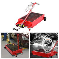 Garvee 20 Gallon Electric Oil Drain Pan with 110V Pump & 8 Ft Hose, Low Profile & T Folding Handle Oil Drain Cart for Truck Cars SUVs