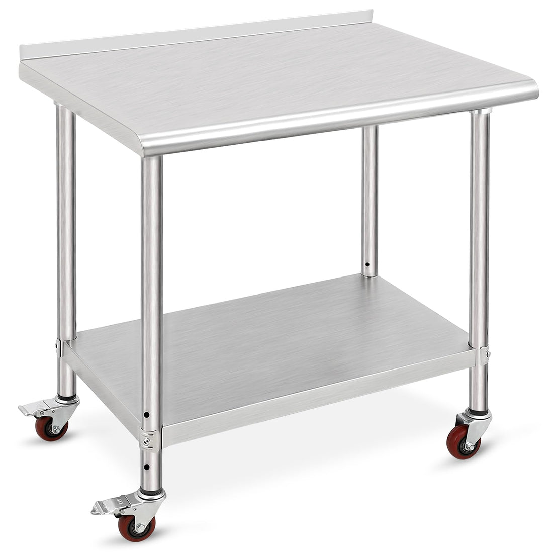 36x24x35 Inch Stainless Steel Table Metal Double Tier Worktable