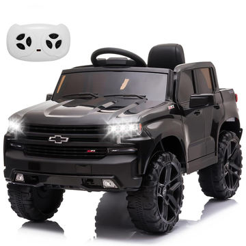 Garvee Ride - P Series: 12V Ride on Car,Battery Powered Licensed Chevrolet Silverado GMC Kids Ride On Truck,Toddler Electric Vehicles Toys w/Remote Control, MP3/Bluetooth, Spring Suspension, LED Light (12VBlack)