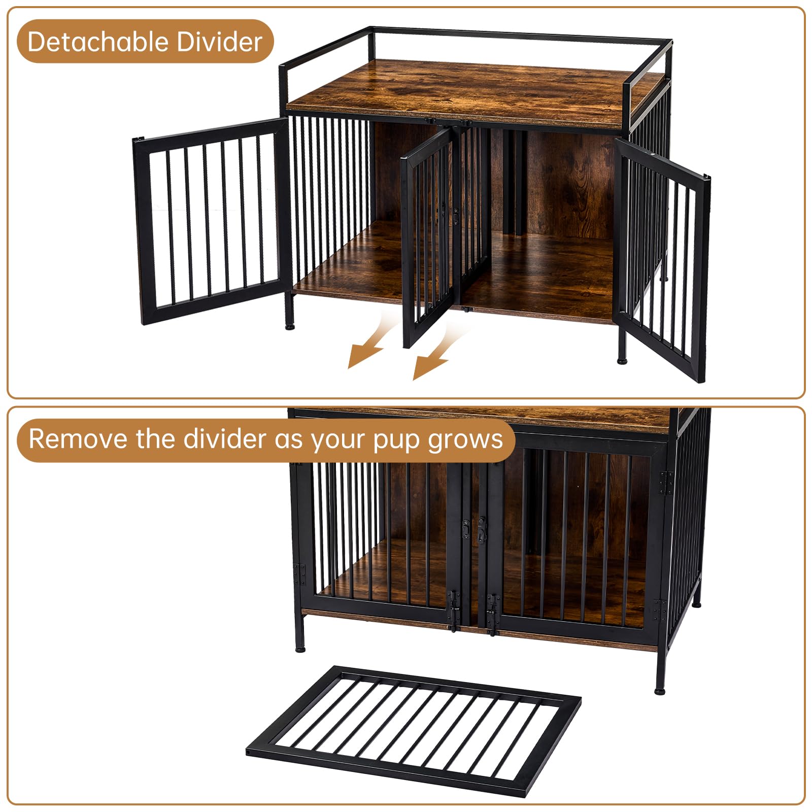 Heavy Duty Double Dog Crate with Divider for Small Dogs ZH-02
