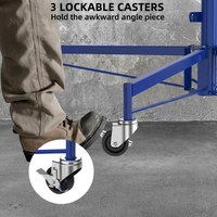 Garvee 16FT Heavy Duty Drywall Lift - 150LBS Sheetrock Panel Hoist - 360° Adjustable Telescopic Arm - 3 Lockable Wheels - Collapsible Jack for Ceiling & Wall Installation - Blue
