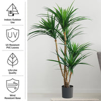 Garvee 5ft Artificial Dracaena Tree, Realistic Fake Tall Dracaena Plant for Indoor Décor, Adjustable Lifelike Faux Tree for Photo Backdrops, Nursery, Living Room, Office