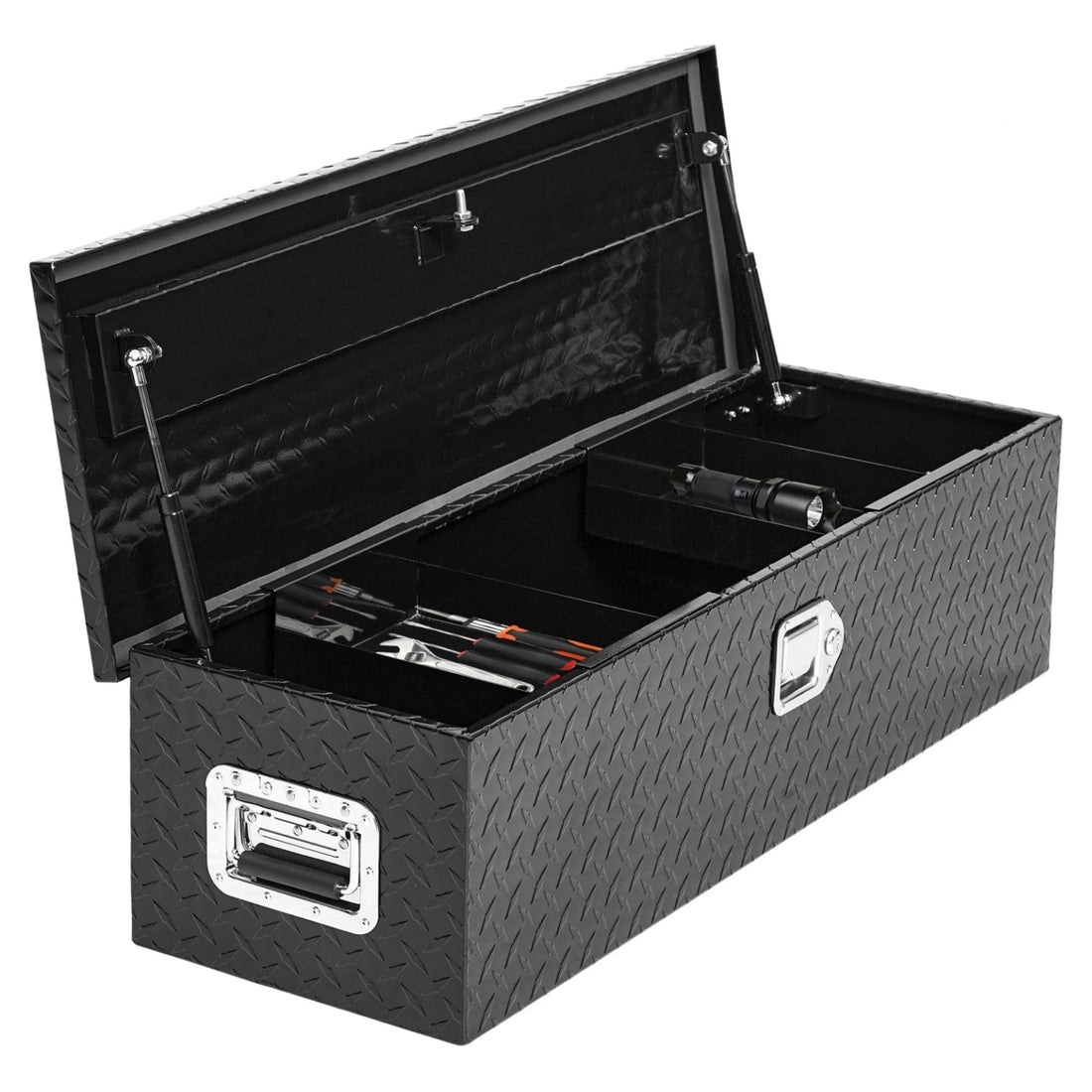 39 Inch Heavy Duty Black Toolbox with Sliding Shelf for Trucks