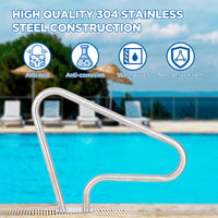 39x32 Inch 304 Stainless Steel Rustproof Pool Handrail - GARVEE