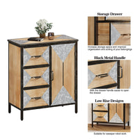Metal-Legged Wooden Storage: 3 Drawers & Door for Any Room - GARVEE