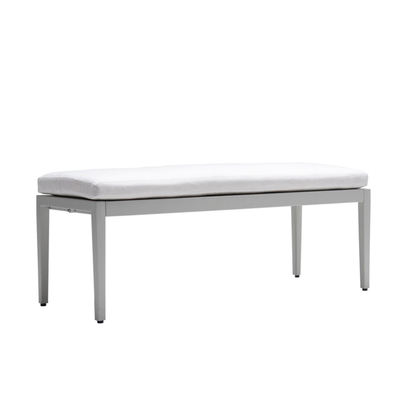 Garvee 47.2 Inch Outdoor Modern Patio Bench, All-Weather Aluminum Dining Bench with Breathable Fabric for Yard, Gray
