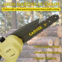 Garvee Mini Chainsaw Cordless, 8 inch & 6 inch Electric Chain Saw with 2 Pack Rechargeable Batteries, Battery Powered Handheld Saw Gardening Tools for Trees Branches Trimming Wood Cutting
