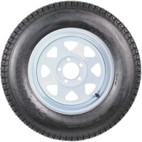 Garvee ST175/80D13 Trailer Tires, 2 Pack, Load Range C 6PLY, 13" White Spoke Rims 5 Lug on 4.5", Max Load 1360 LBS, Durable Bias-Ply All-Season Design for Utility & Boat Trailers