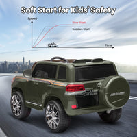 Garvee Ride - P Series: 12V Toyota Land Cruiser Kids' Car: Remote, LED, 3 Speeds, Dual 45W Motors, USB Music, Seat Belt, CPC & ASTM Approved - Green