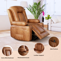 Garvee Power Lift Recliner Chair - Heat and Massage, Adjustable Back and Legs, PU Leather Electric Lift Chair Designed for Mobility Aid Elderly Relaxation, Brown