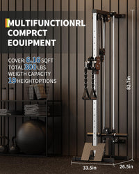 Garvee Wall Mounted Dual Pulley Cable Crossover Machine for Home Gym – 18 Adjustable Positions, 400LB Capacity, Heavy Duty Functional Trainer, Space-Saving Strength Training Equipment for Upper Body & Lat Pulldown, Black