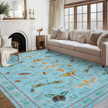 Garvee Insect Washable Soft Area Rugs for Living Room Bedroom Ultra-Thin Non Slip Dining Room Stain Resistant Rug Large Carpet for Office Nursery Bedroom