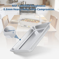 GARVEE 3 Pack Hotel Pans, 1x1/1+ 2x1/2Pan, Suitable for GARVEE Electric Chafing Dish, 0.8mm Thick Stainless Steel Steam Table Pan, 2.6-Inch Deep Commercial Table Pan, Catering Storage Food Pan, for Industrial & Scientific